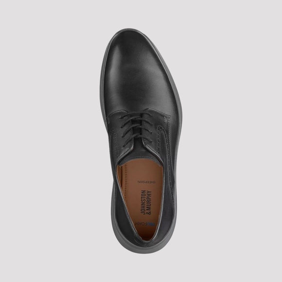 Johnston & Murphy Men's Hennings Plain Toe Oxford, Black Leather. 20-4001 - Picture 3 of 5